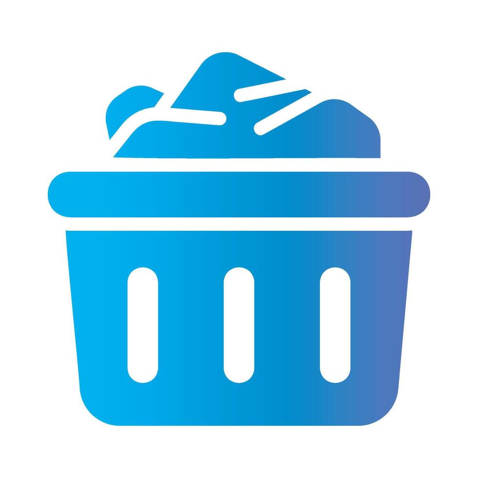 laundry basket Flat Gradient Icon White Background vector