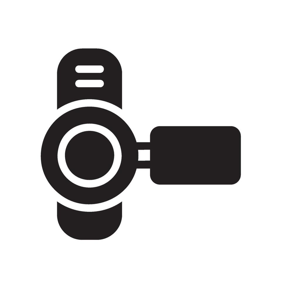 camcorder Glyph Icon White Background vector