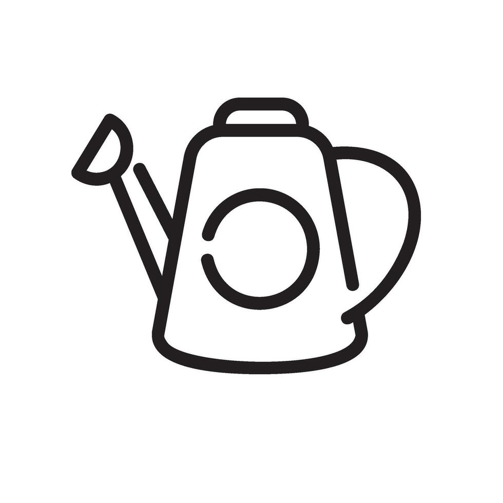 watering Can Line Icon White Background vector