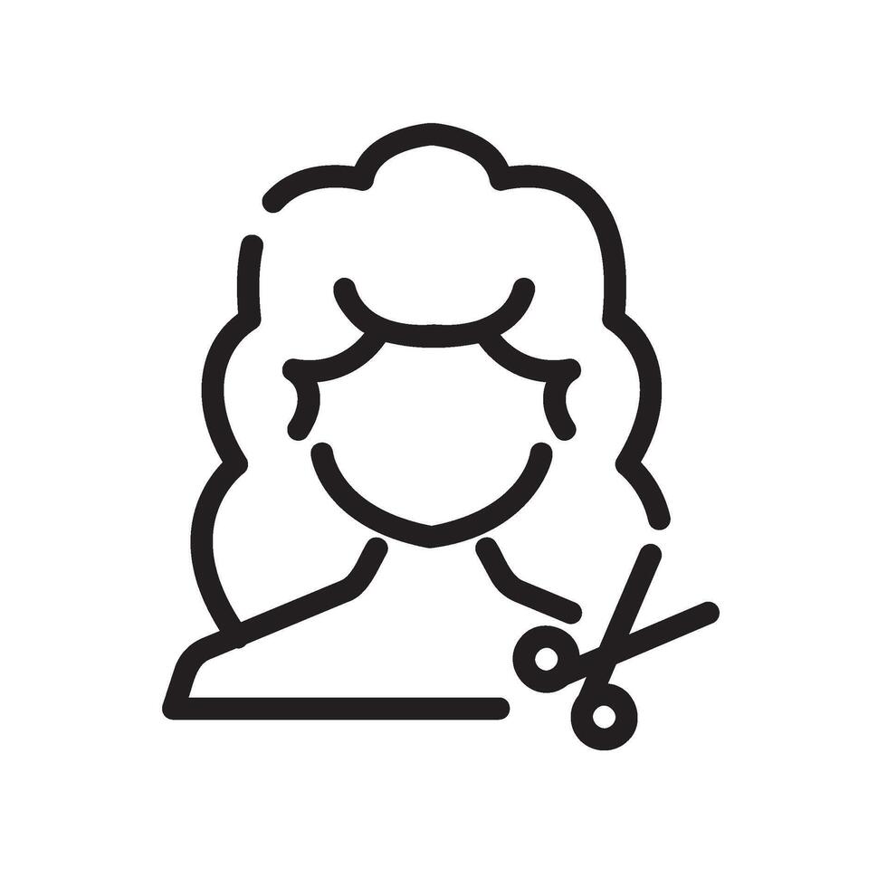hair style Line Icon White Background vector