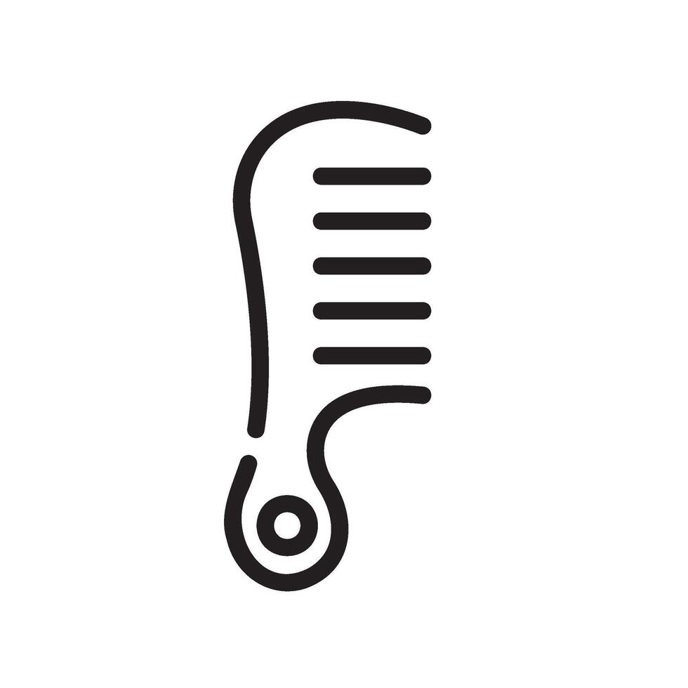 comb Line Icon White Background vector