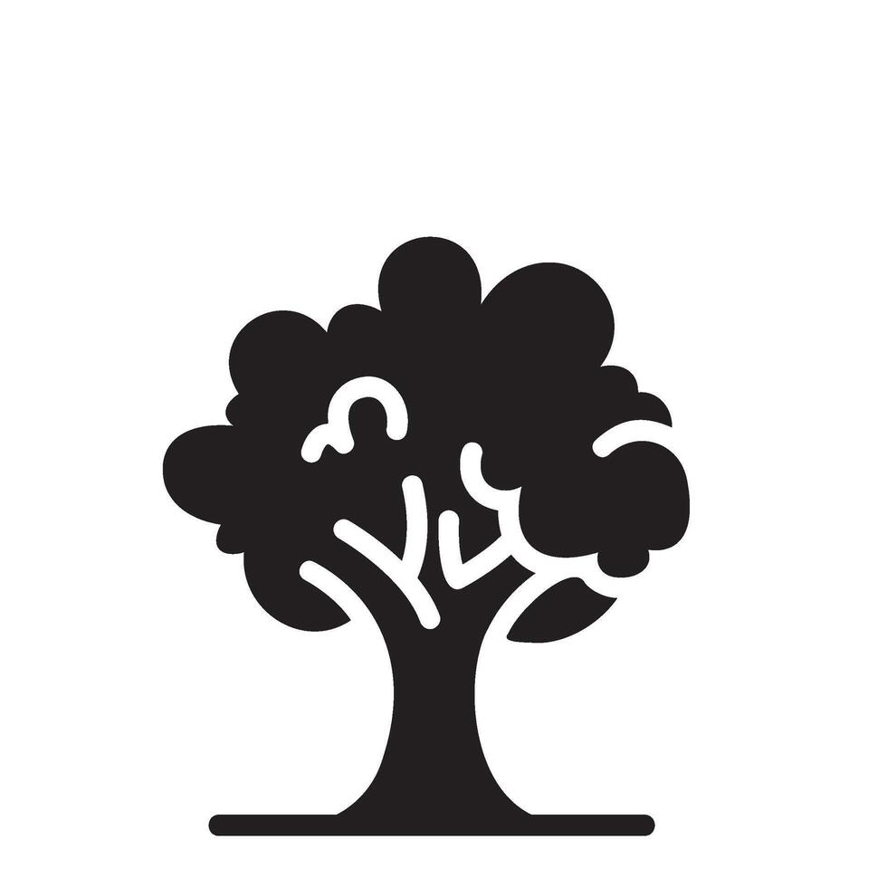 tree Glyph Icon White Background vector