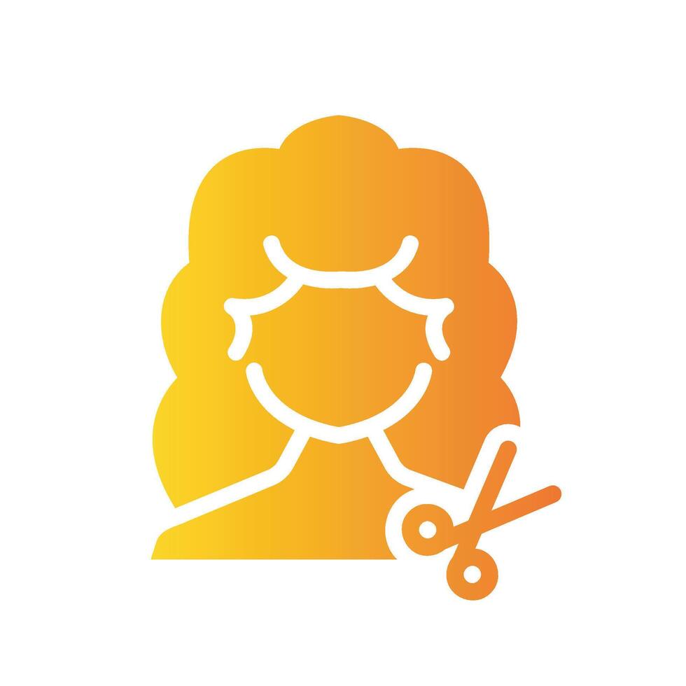 hair style Flat Gradient Icon White Background vector