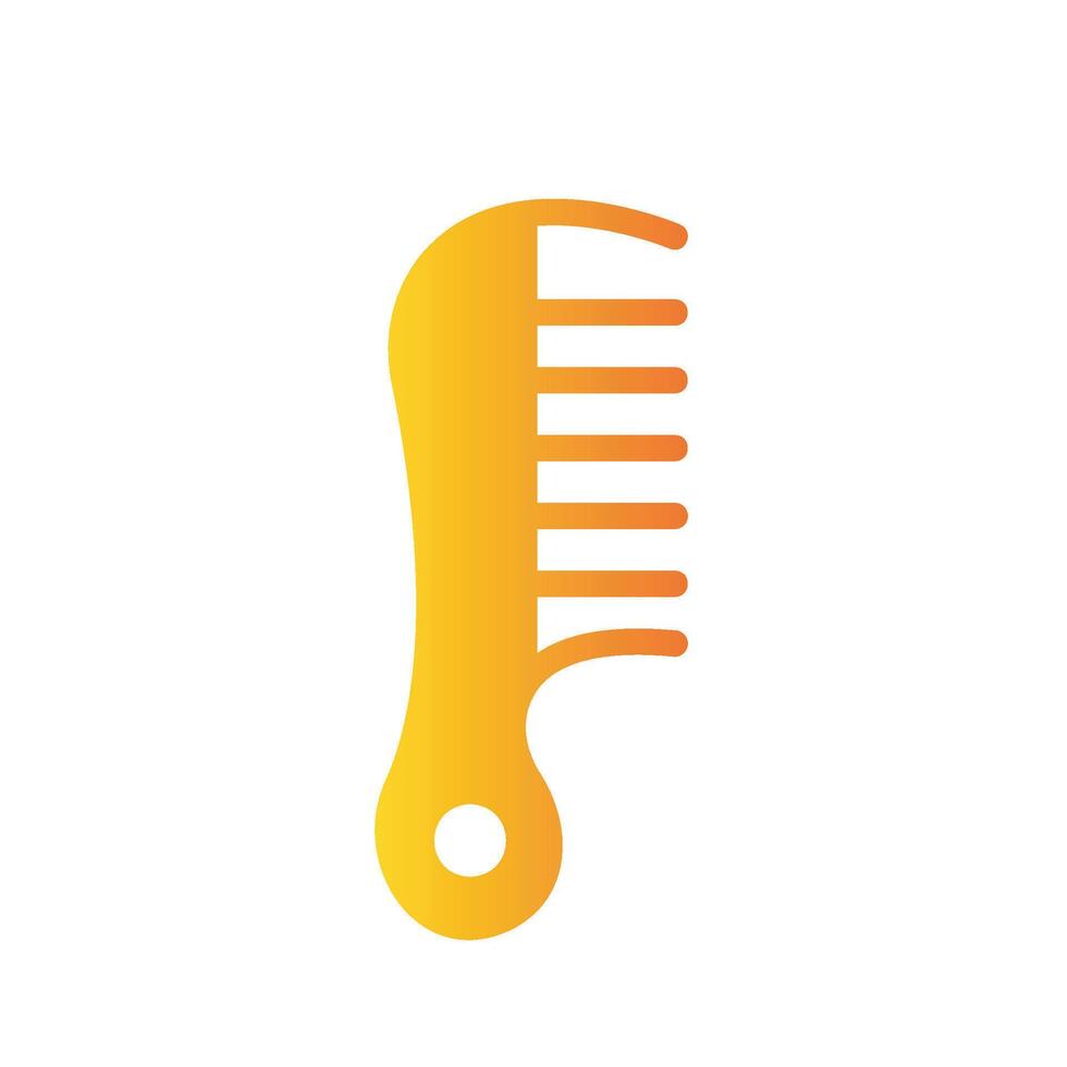 comb Flat Gradient Icon White Background vector