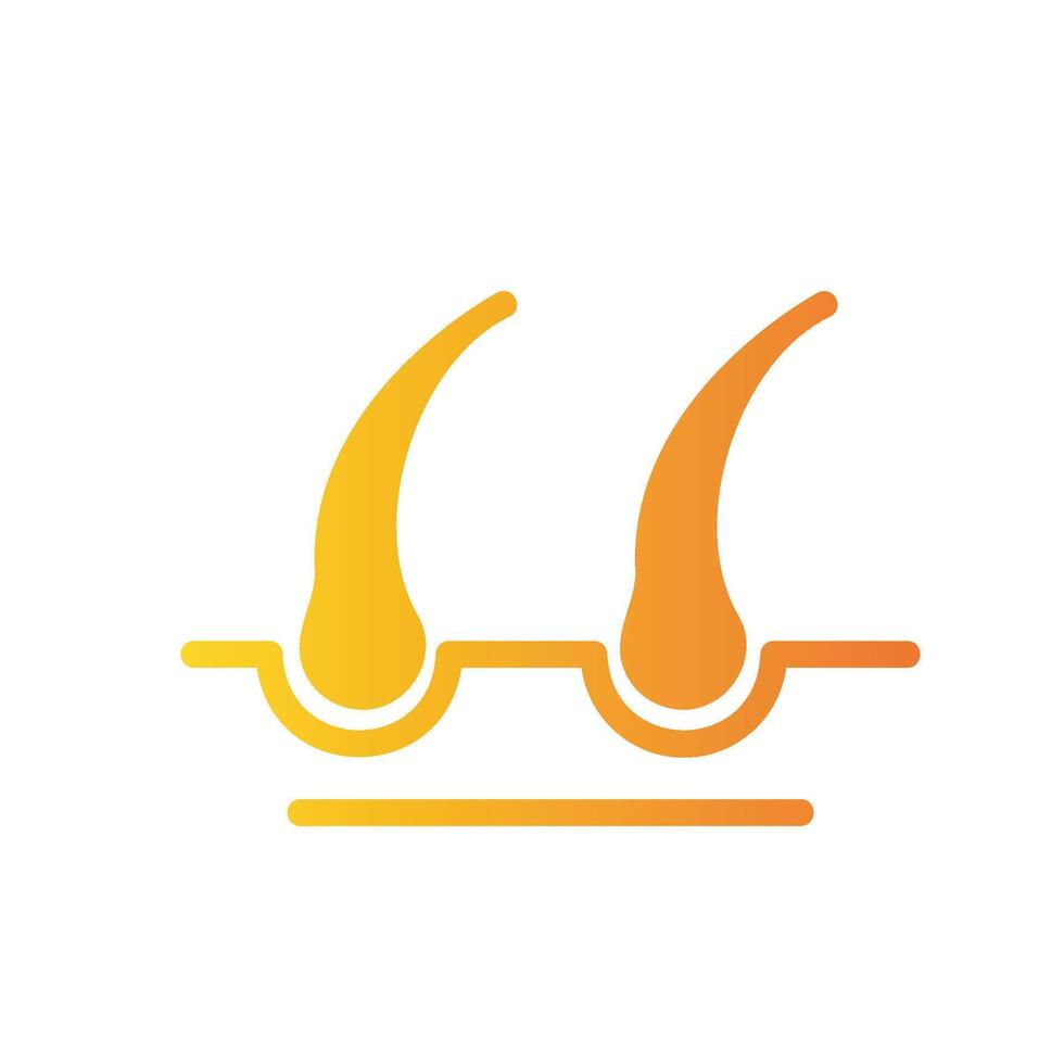 hair follicle Flat Gradient Icon White Background vector