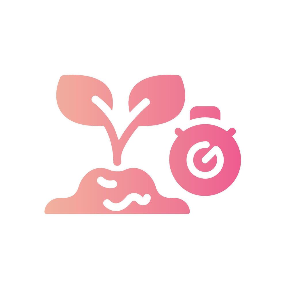 time Flat Gradient Icon White Background vector