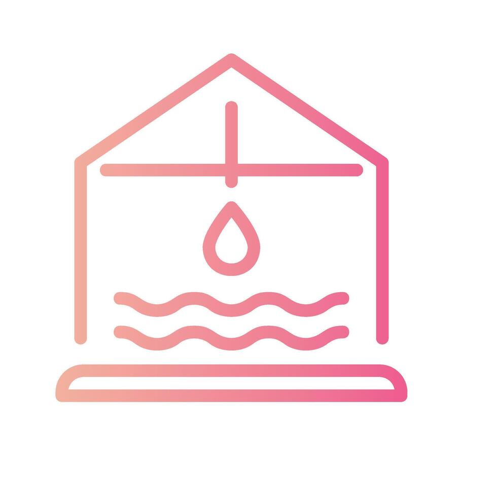water house Line Gradient Icon White Background vector