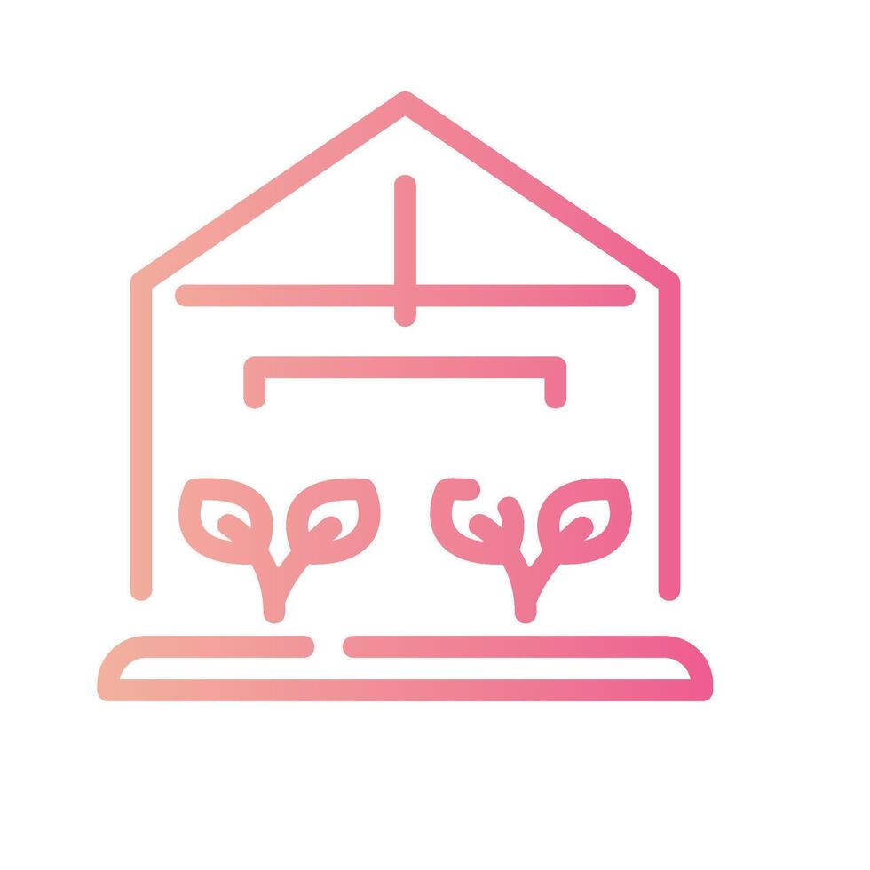 greendhouse Line Gradient Icon White Background vector