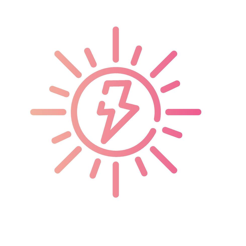 energy Line Gradient Icon White Background vector