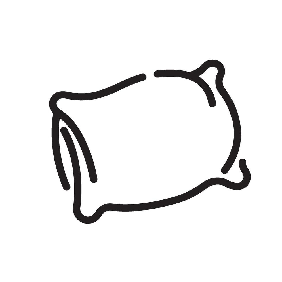 pillow Line Icon White Background vector
