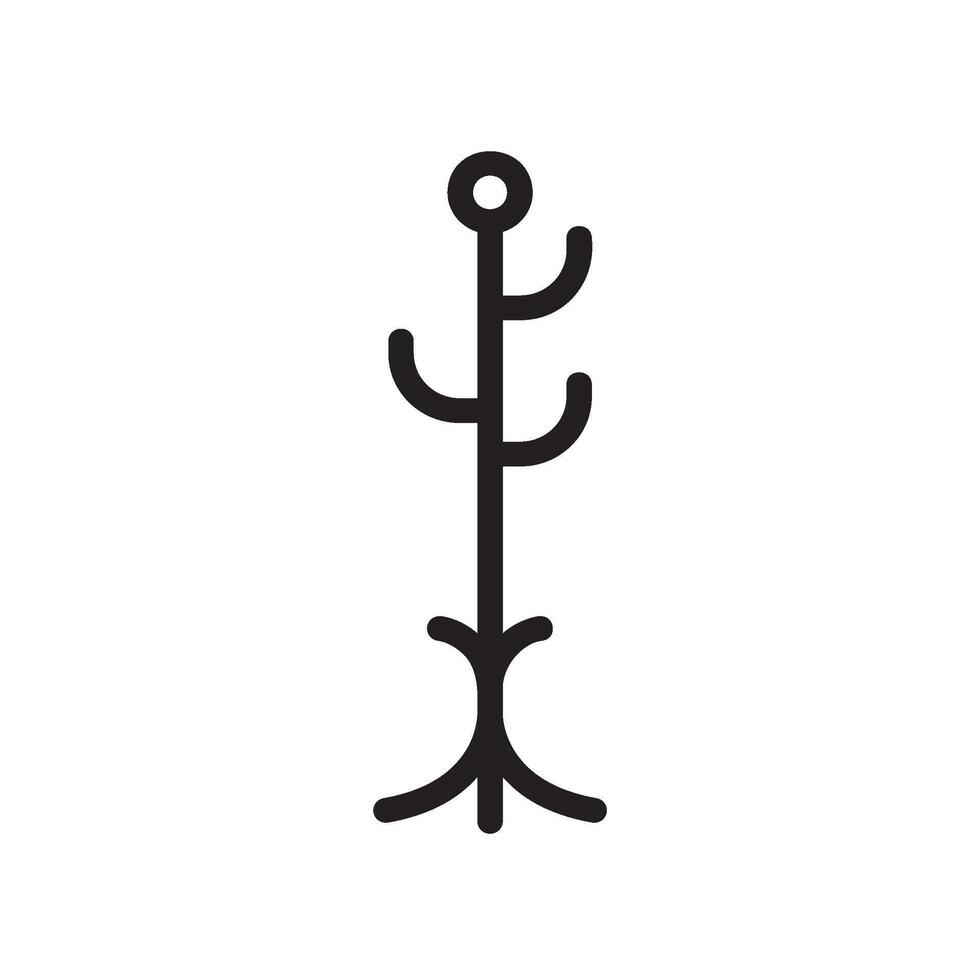 coat stand Line Icon White Background vector