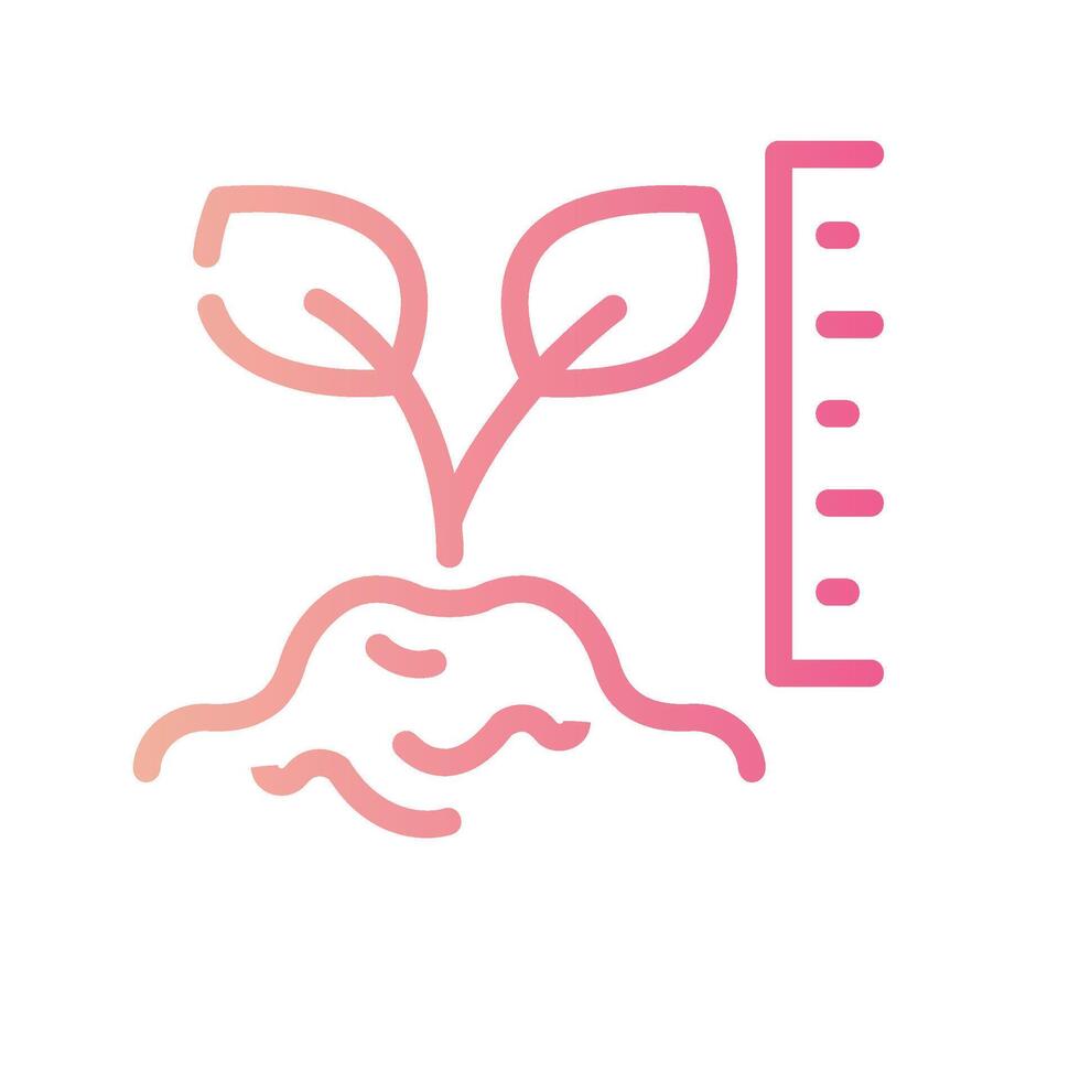 growth Line Gradient Icon White Background vector