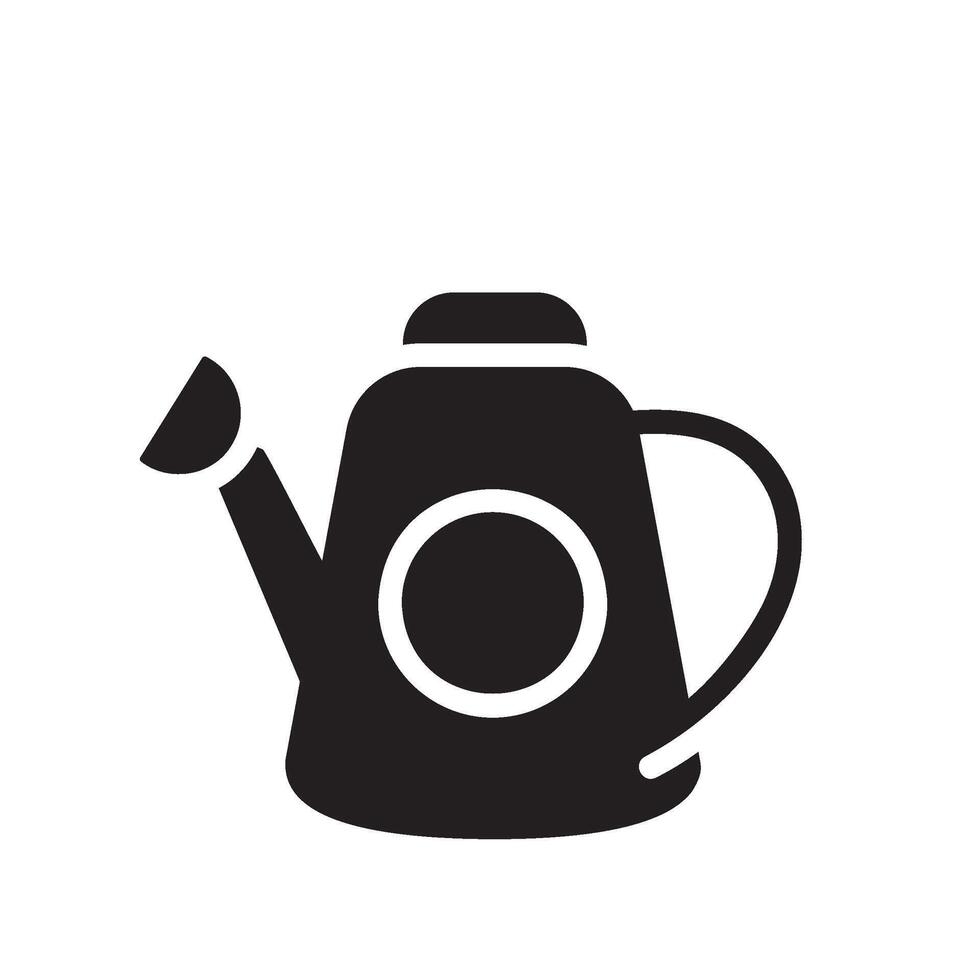 watering Can Glyph Icon White Background vector