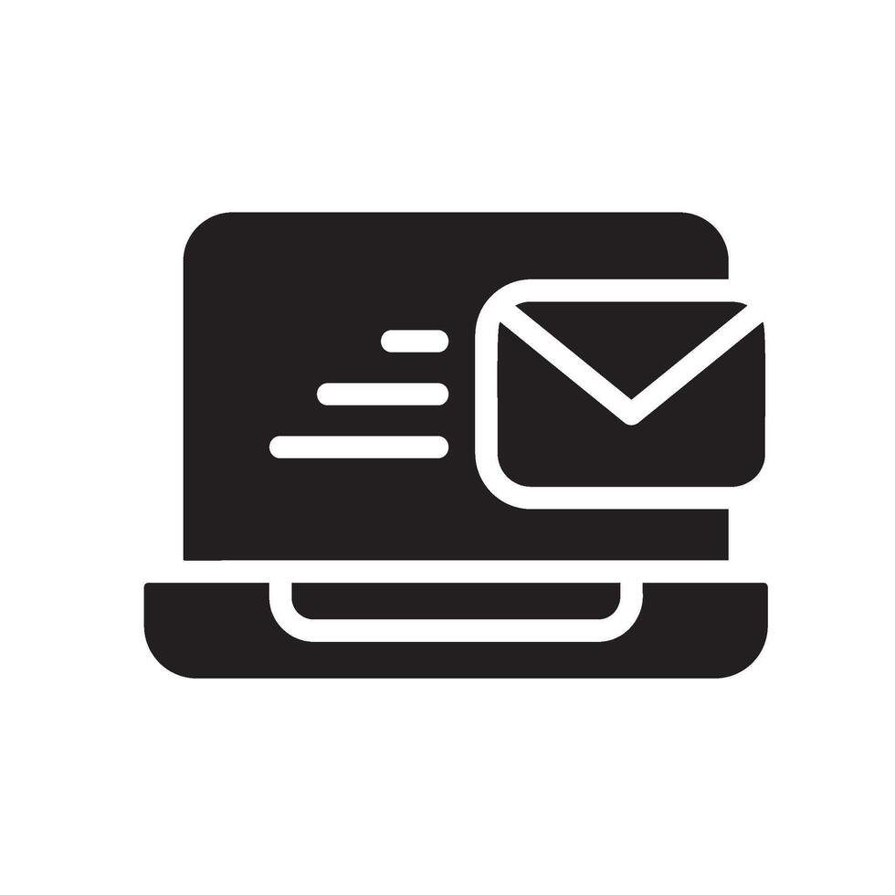email Glyph Icon White Background vector