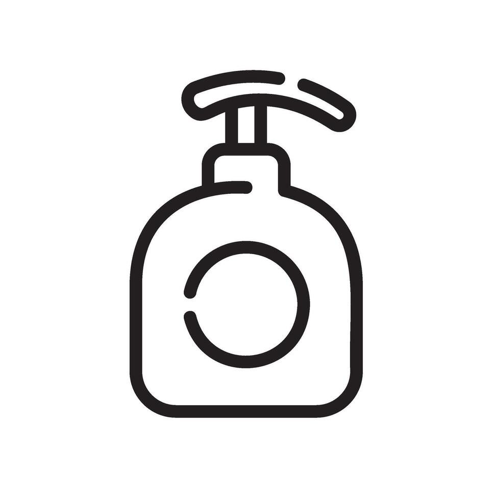 shampoo Line Icon White Background vector