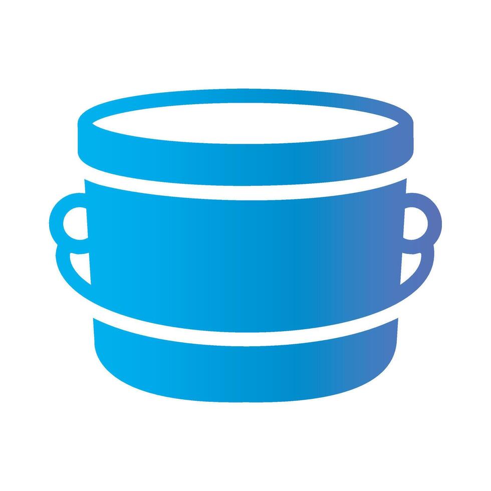 bucket Flat Gradient Icon White Background vector