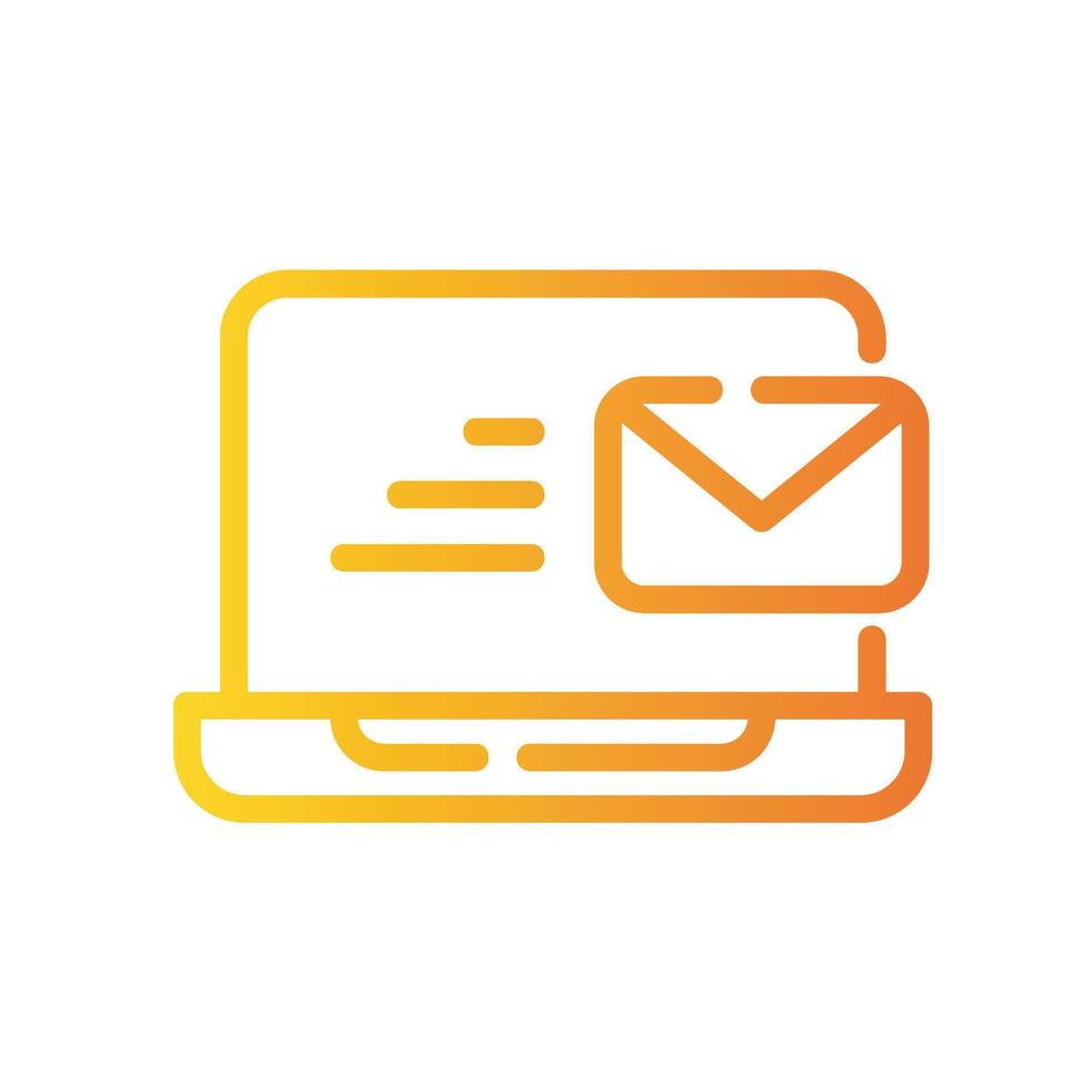 email Line Gradient Icon White Background vector