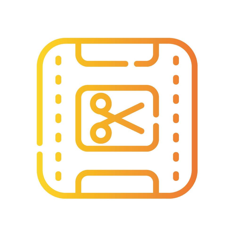 videoediting Line Gradient Icon White Background vector