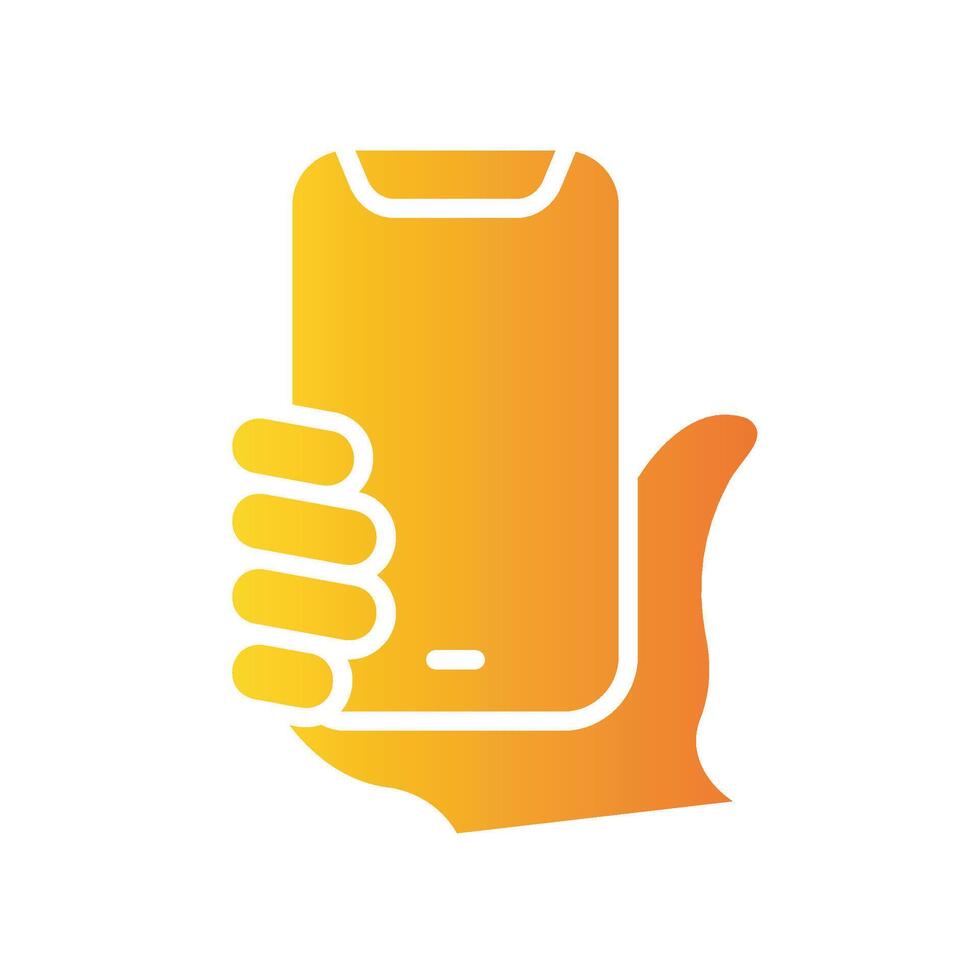selfie Flat Gradient Icon White Background vector