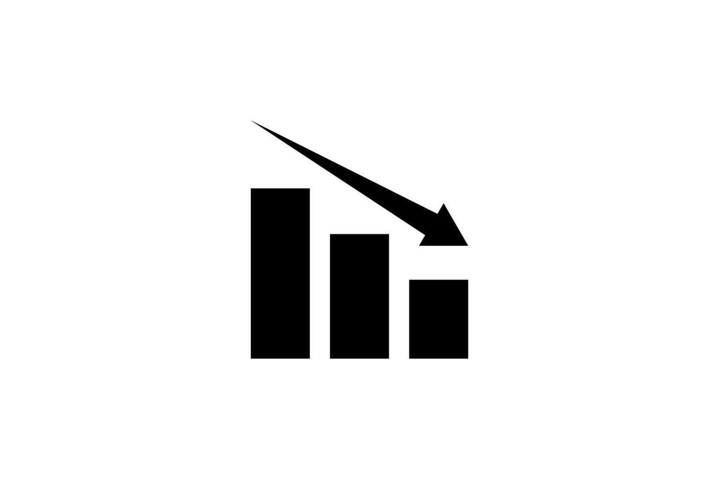 business icon bar chart arrow down vector