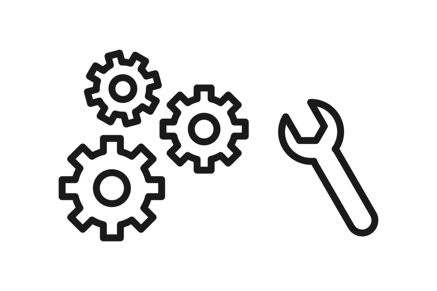 settings icon line set - minimalist gear and configuration illustrations vector