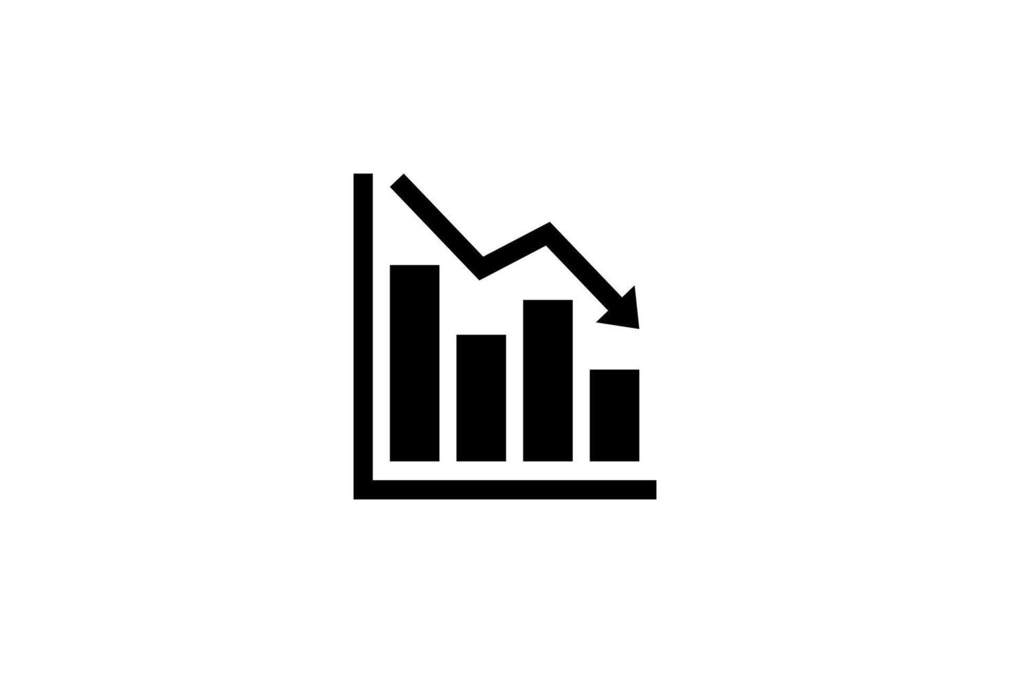 business icon bar chart arrow down vector