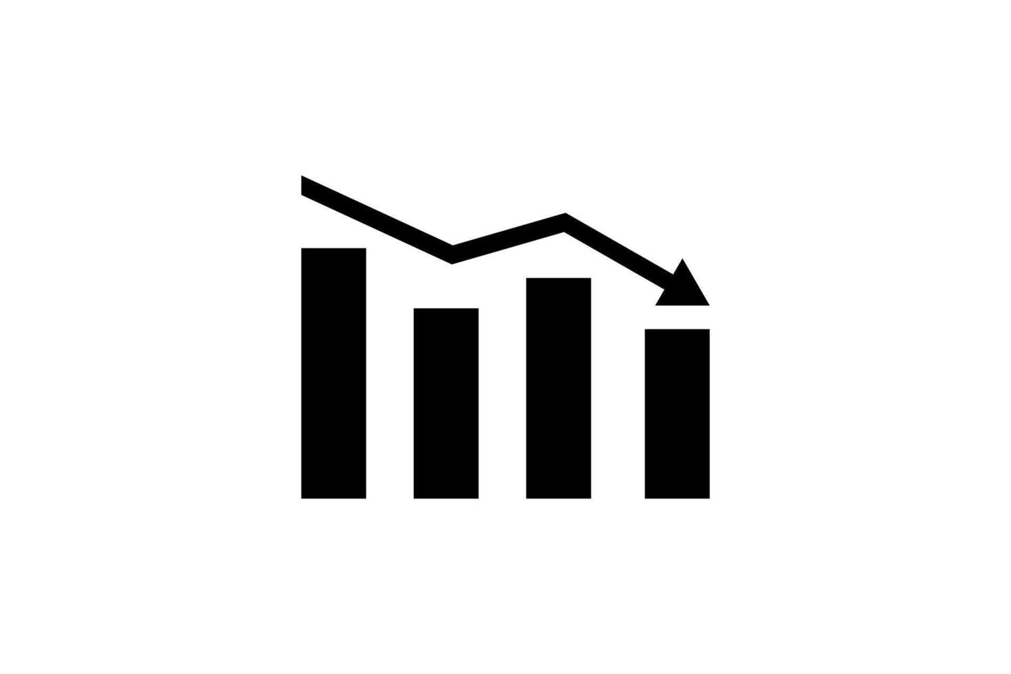 business icon bar chart arrow down vector