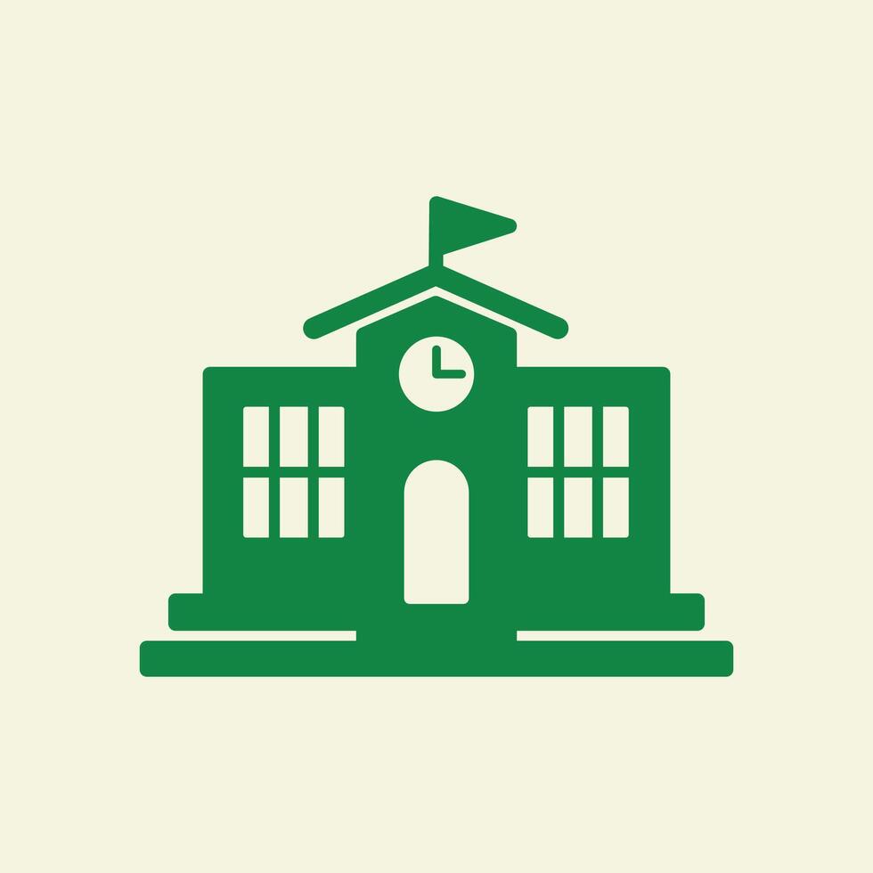 School building trendy artwork cute abstract illustration colorful applicative design vector