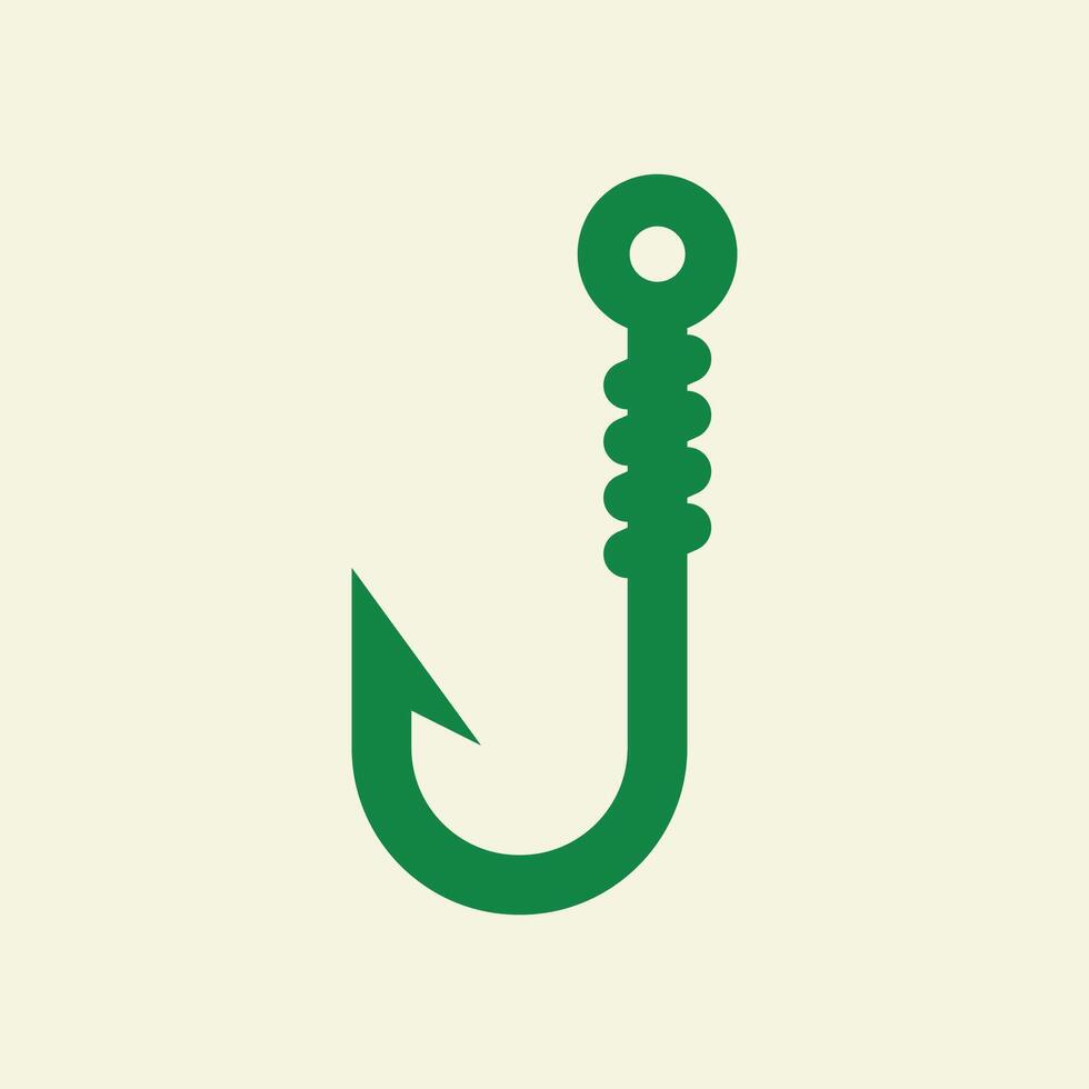 Fishing hook trendy artwork cute abstract illustration colorful applicative design vector