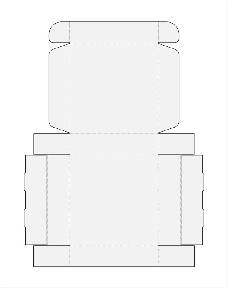Simple Packaging Box Die Cut Template Blueprint Layout with Cutting and Scoring Lines Graphic Design vector