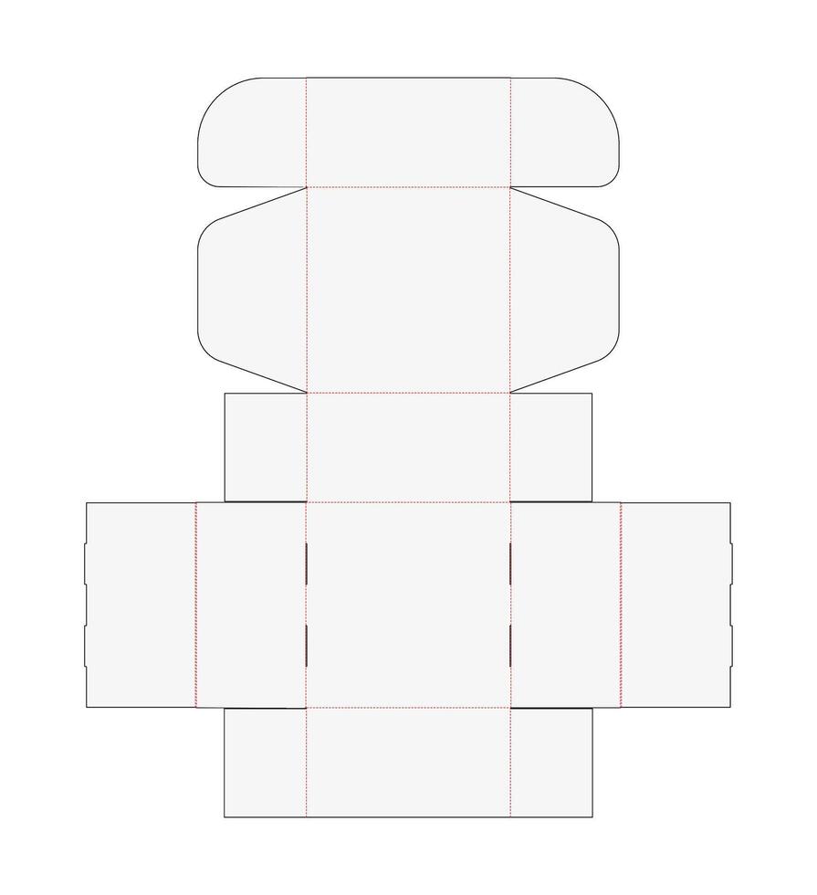 Simple Packaging Box Die Cut Template Blueprint Layout with Cutting and Scoring Lines Draw Graphic Design vector