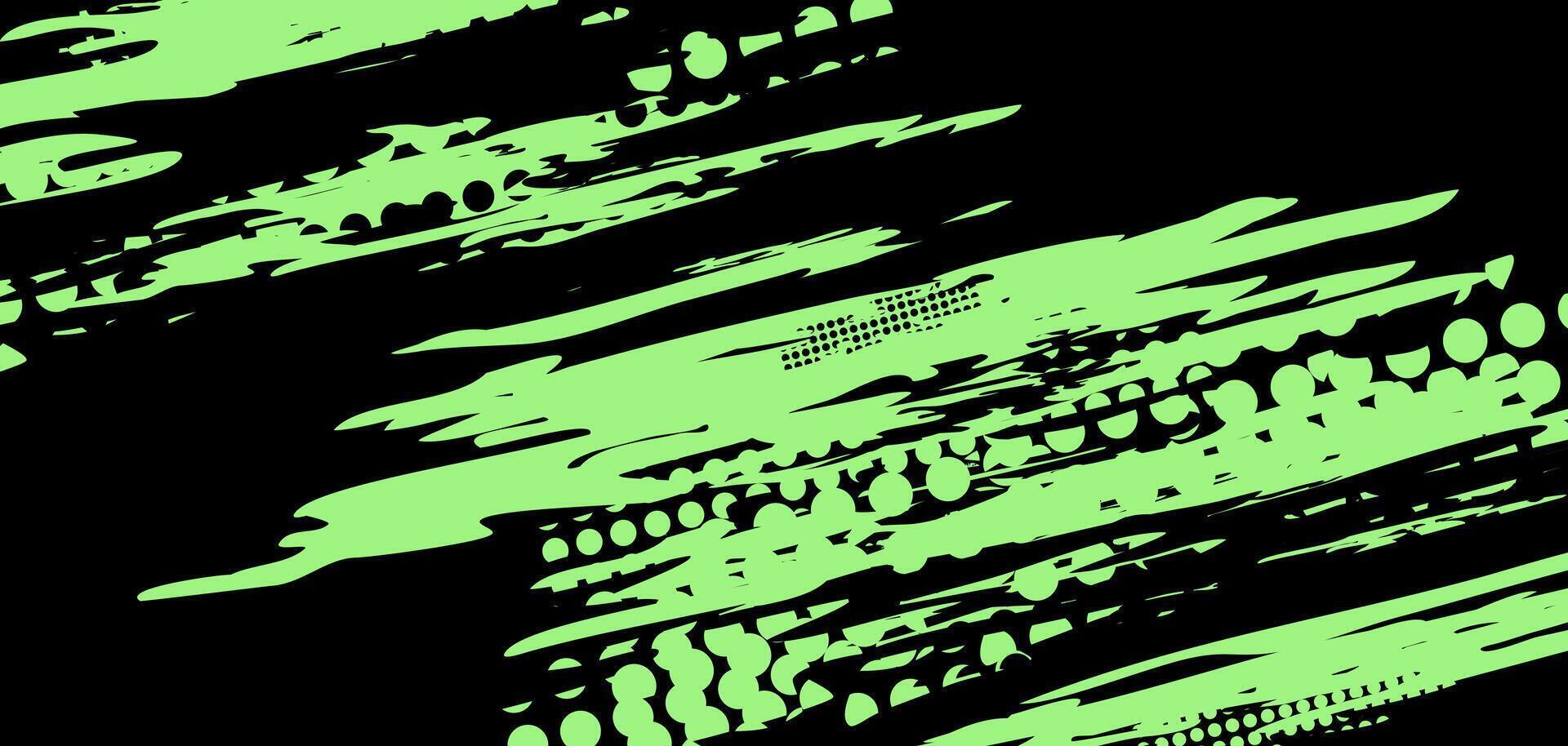 Abstract green and black graphic design. vector