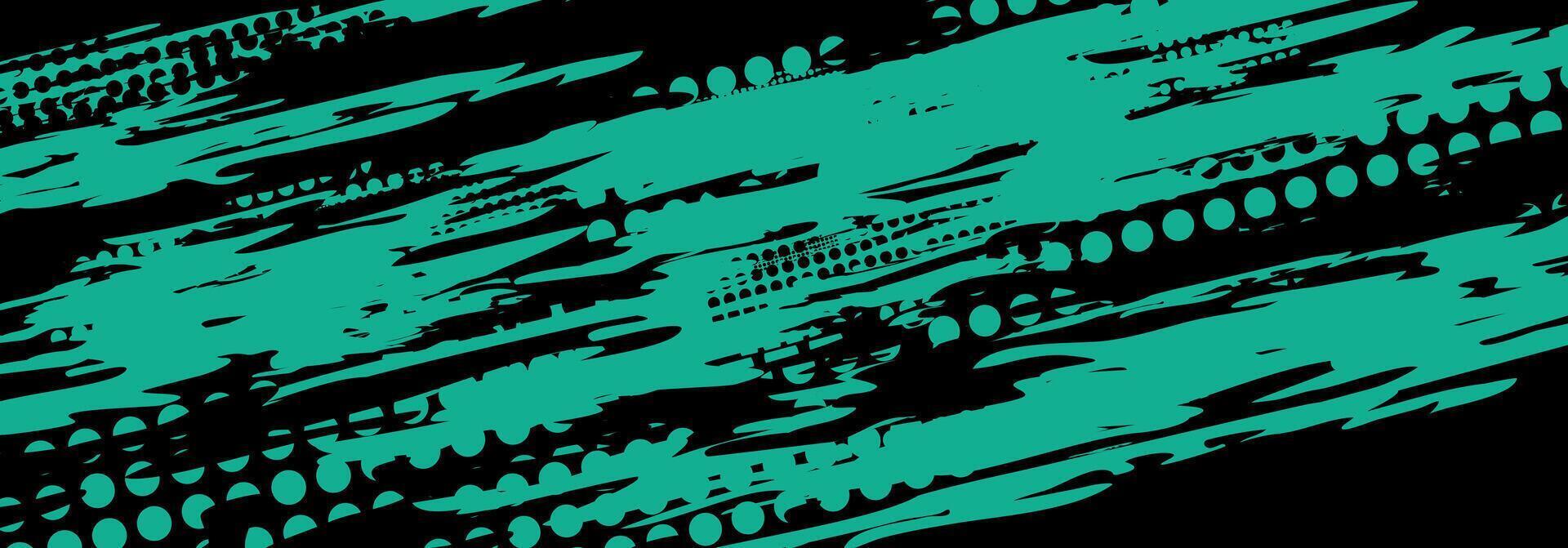 Abstract teal and black graphic design with patterns. vector