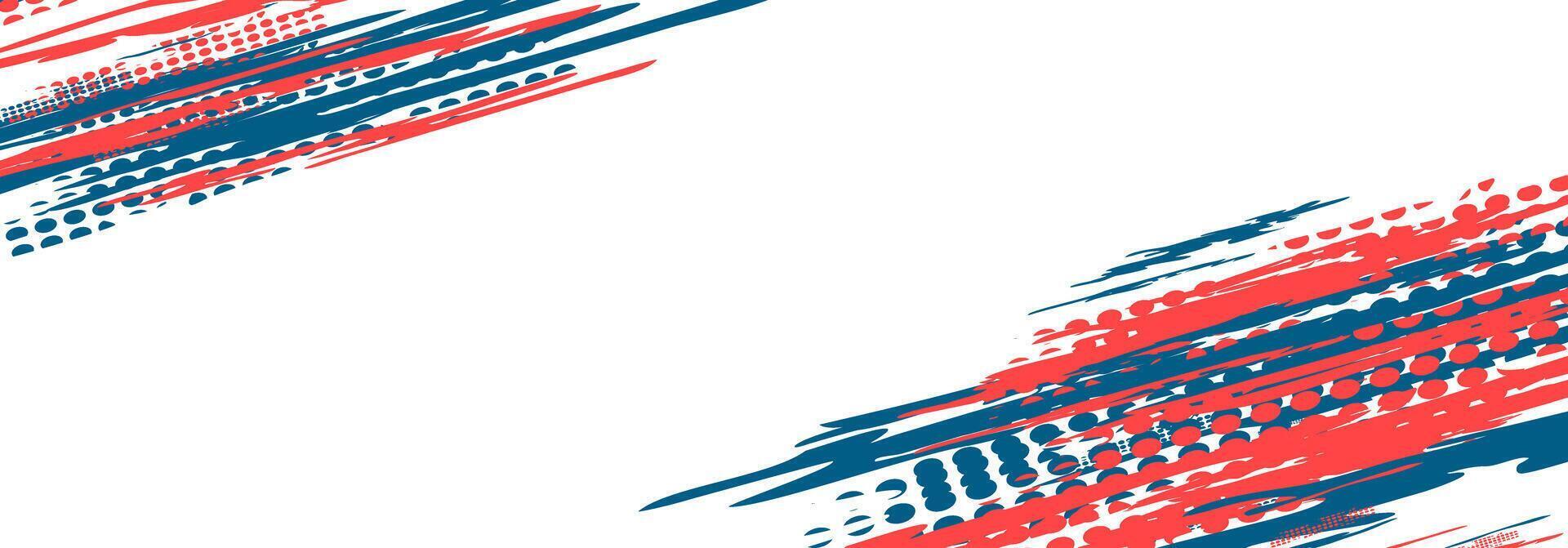Abstract design with red and blue brush strokes. vector