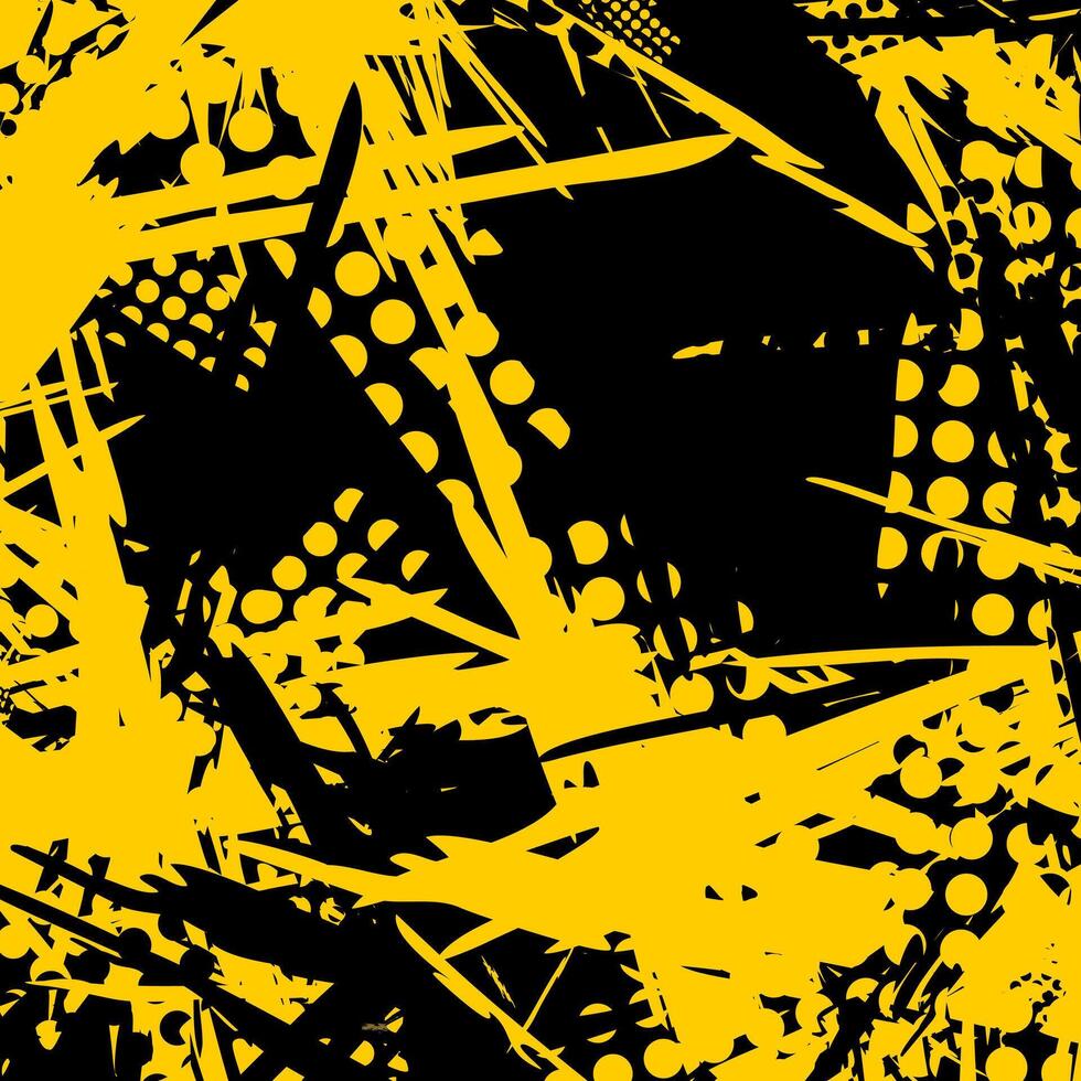 Abstract yellow and black graphic design pattern. vector