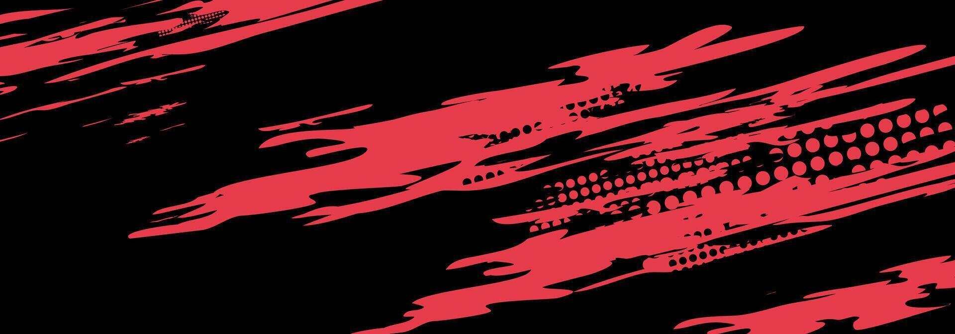 Abstract red and black graphic design with dynamic shapes. vector