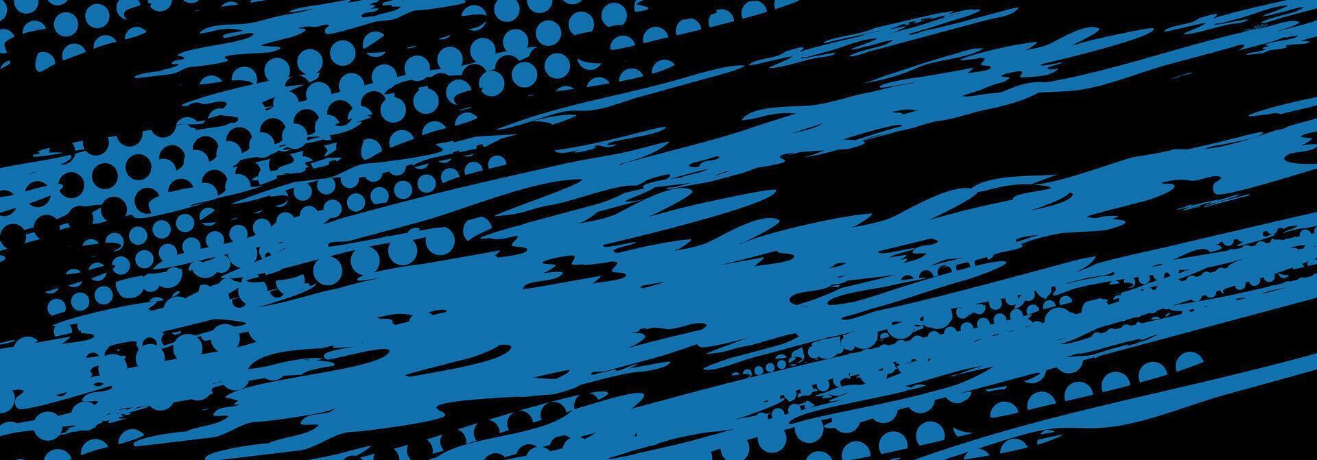 Abstract blue and black design with dynamic patterns. vector