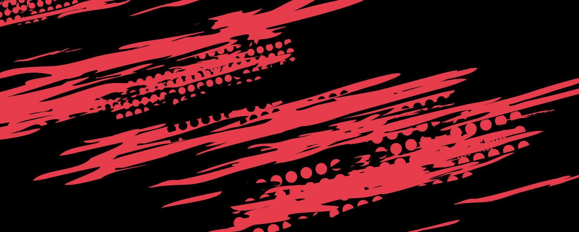 Abstract red and black graphic design with patterns. vector