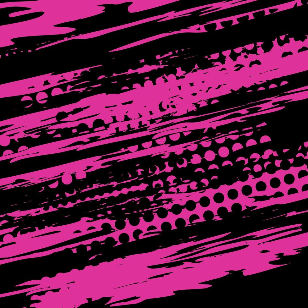 Abstract pink and black graphic design with patterns. vector