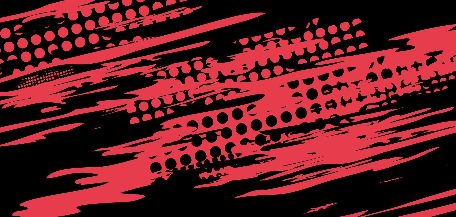 Abstract red and black graphic design with dots. vector