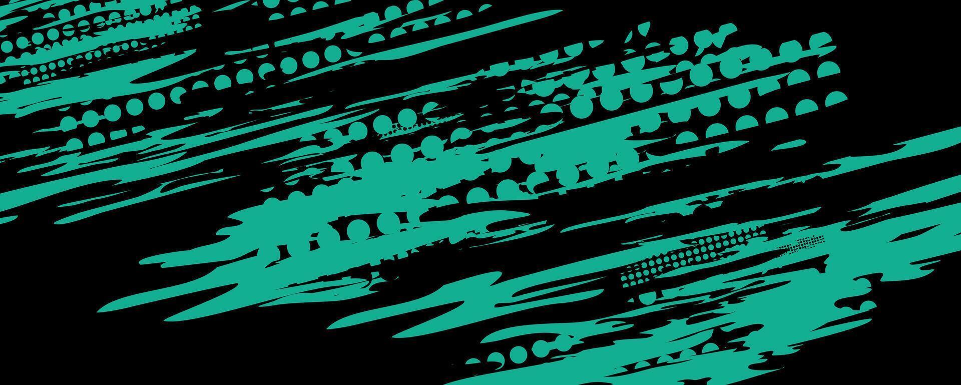 Abstract teal pattern with dynamic brush strokes. vector