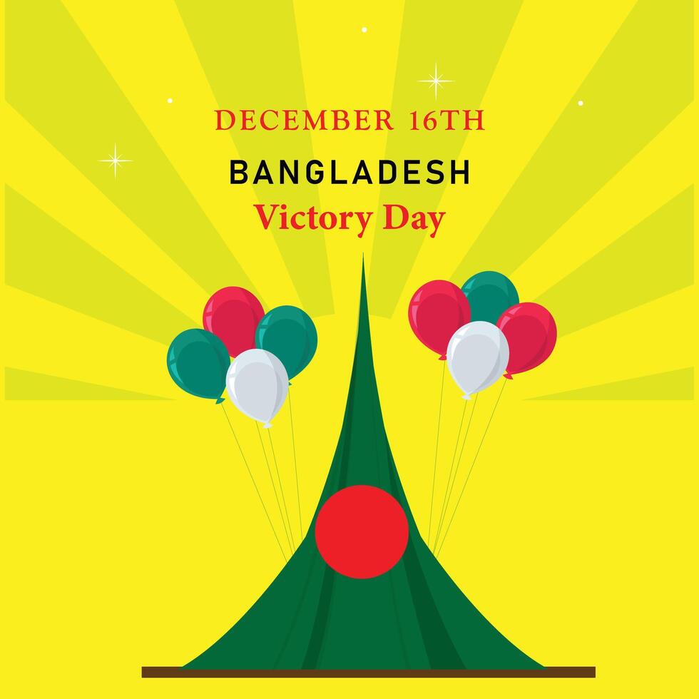 Victory Day of Bangladesh 16th December Illustration Template. vector