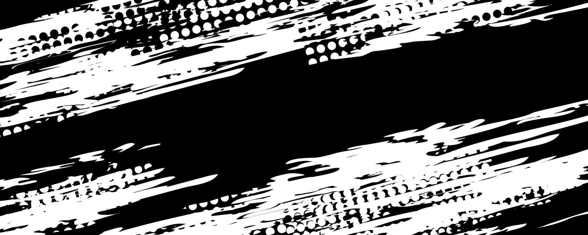 Abstract black and white diagonal brush strokes. vector