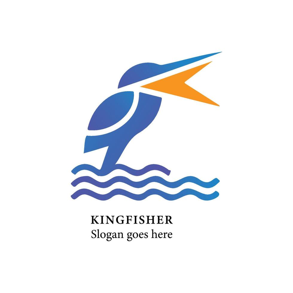 kingfisher bird simple illustration vector