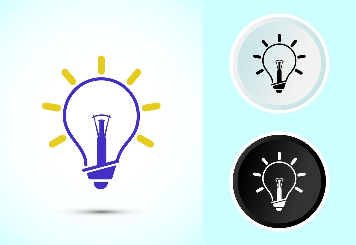 Electric light bulb icon design, Creative idea icon vector