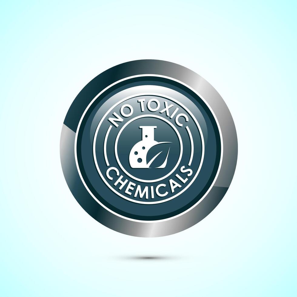 No Toxic Chemicals icon design illustration. No harmful chemical sign. Gray Color Round Button Design vector