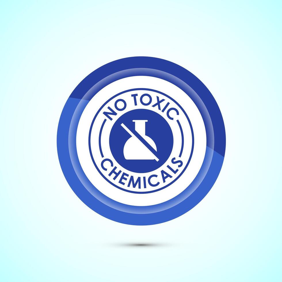 No Toxic Chemicals icon design illustration. No harmful chemical sign. Blue Color Button Design vector