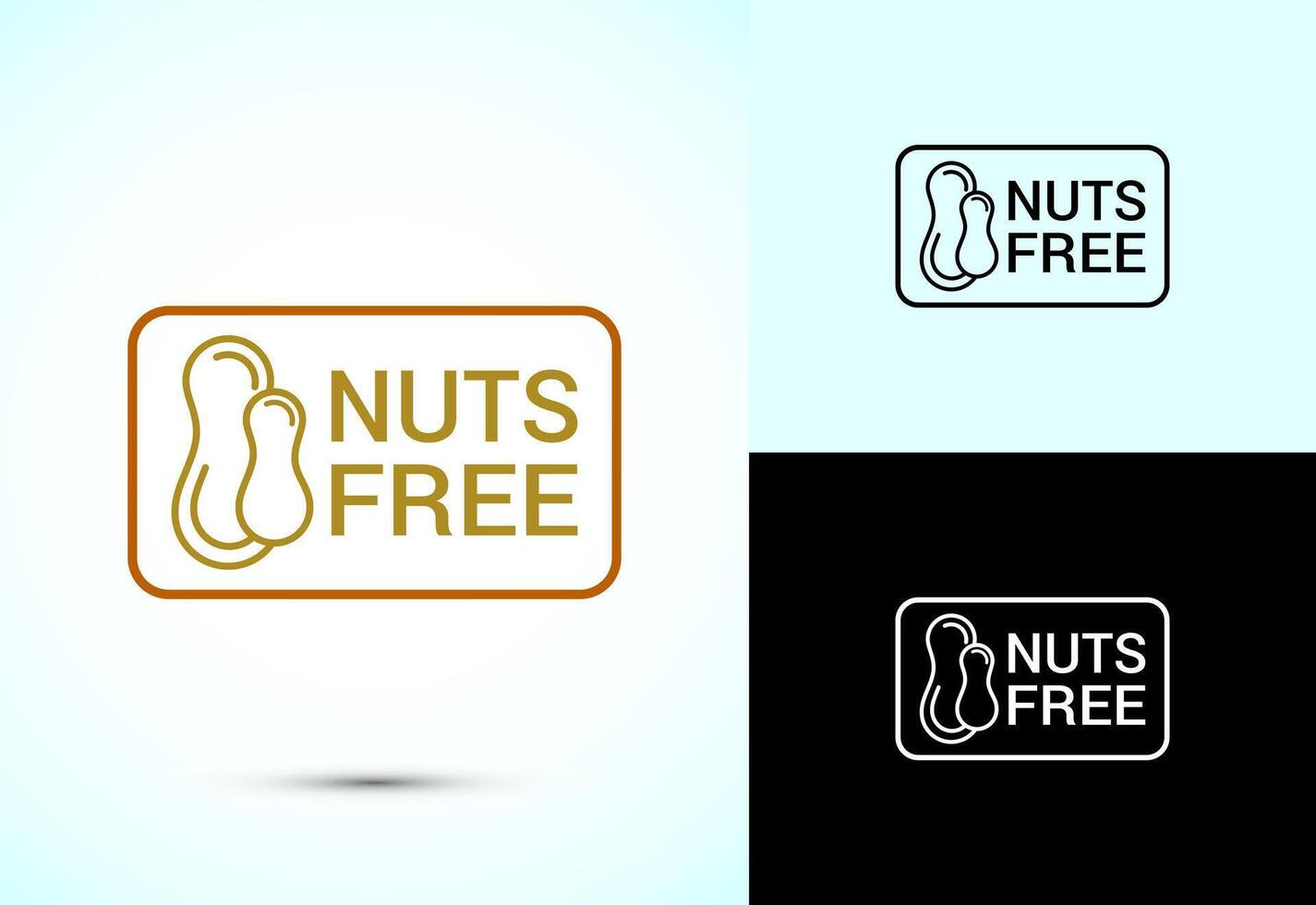 Peanuts free icon, No nuts label. Allergen free logo sign illustration vector