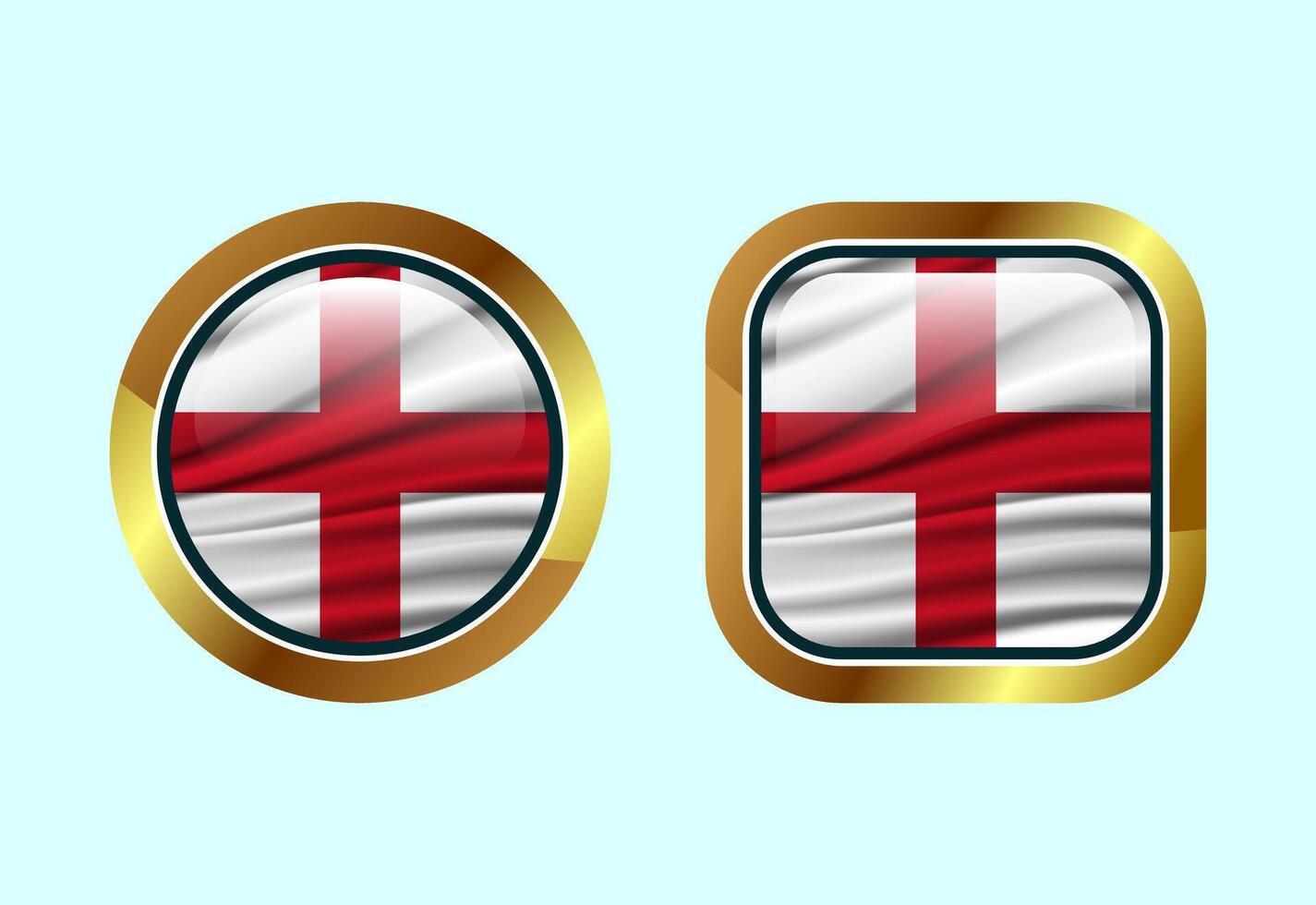 Glossy flag button of England, High quality web button design vector