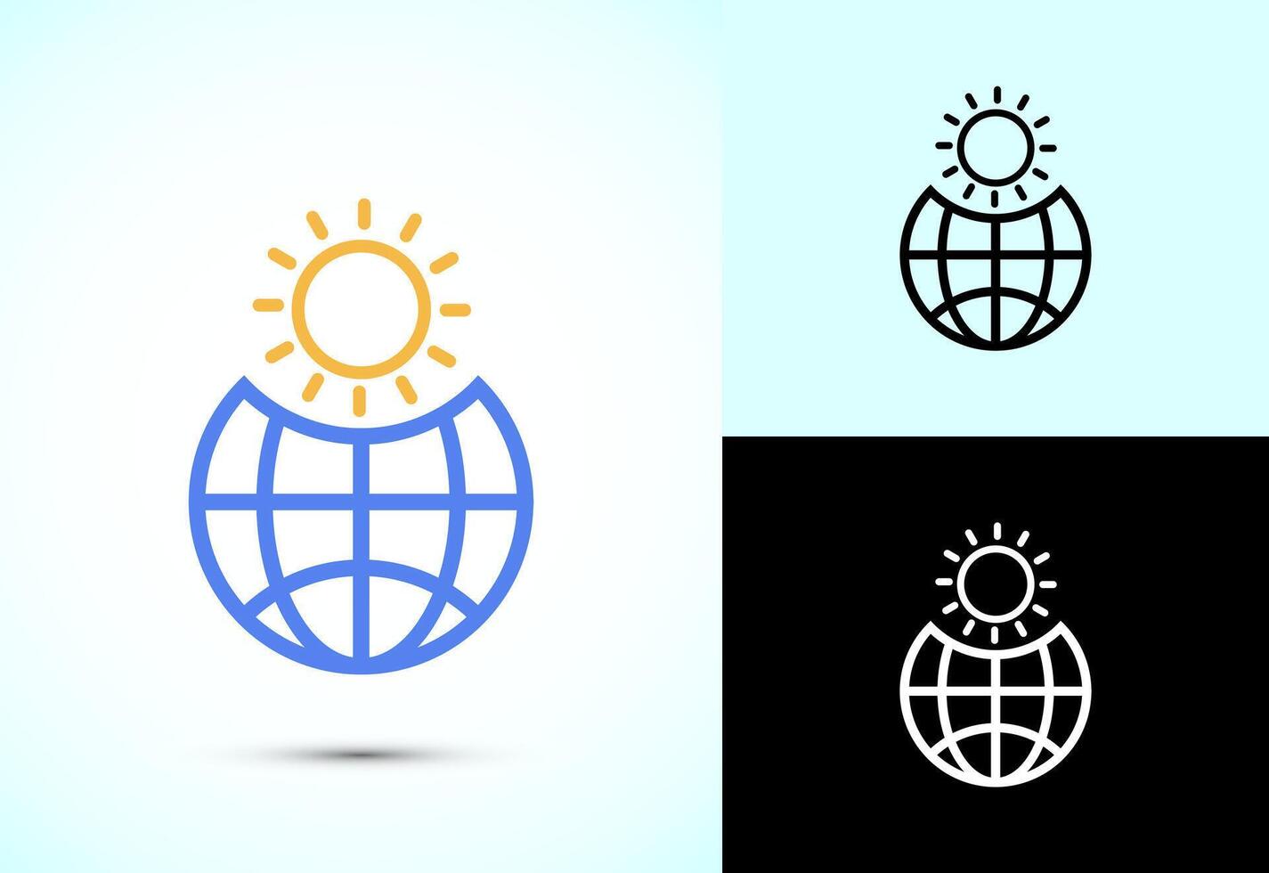 Climate change icon design, Global warming, Earth temperature icon vector